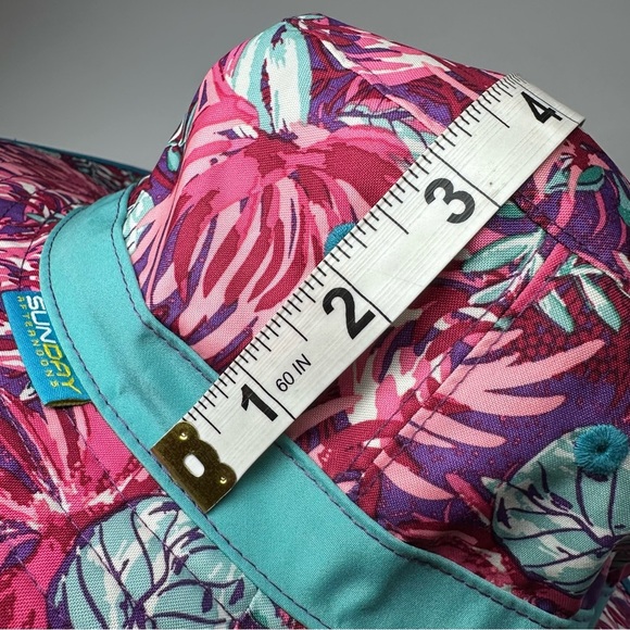 Sunday Afternoons Sun Hat Girls Spring Bliss Strap Pink Blue Floral UPF 50 NEW L - Picture 10 of 11